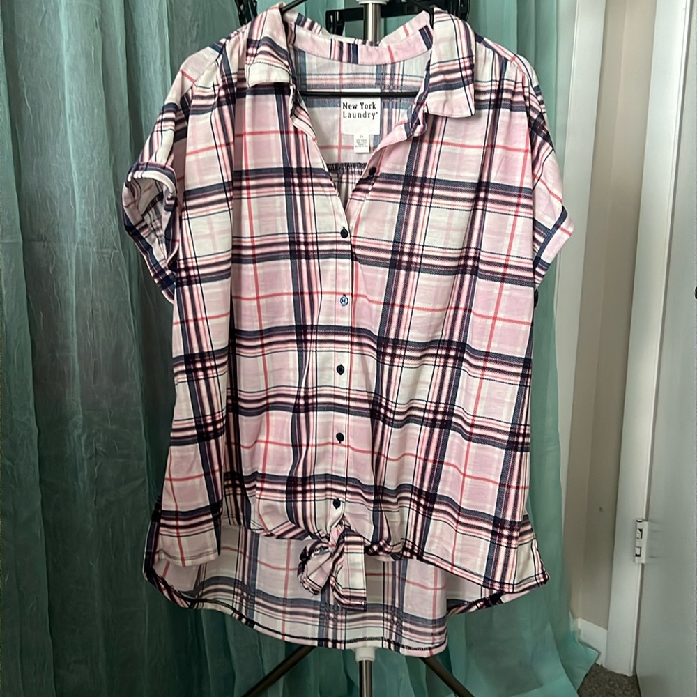 Very Cute, button down and front tie shirt